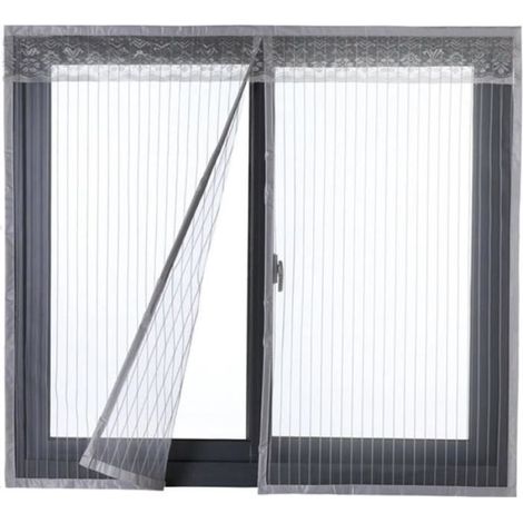 Moustiquaire Magnétique - Non spécifié - 120x130cm - Fibre de verre - Fixation auto agrippante - Gris