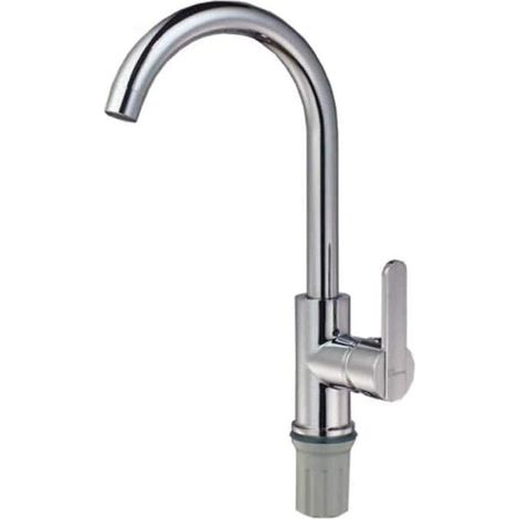 Mitigeur de cuisine pivotant à 360° en cuivre avec robinet mitigeur eau chaude/froide. (1/2)