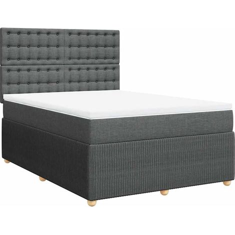 Boxspringbett mit Matratze Dunkelgrau 160x200 cm Stoff vidaXL (1/4)