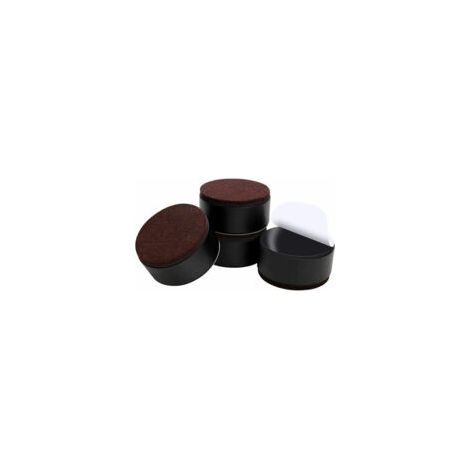 Elevador de muebles de acero al carbono de 3 cm, elevador de cama de acero al carbono de 6 cm, elevador de muebles de 3 cm, redondo negro - Crezuo