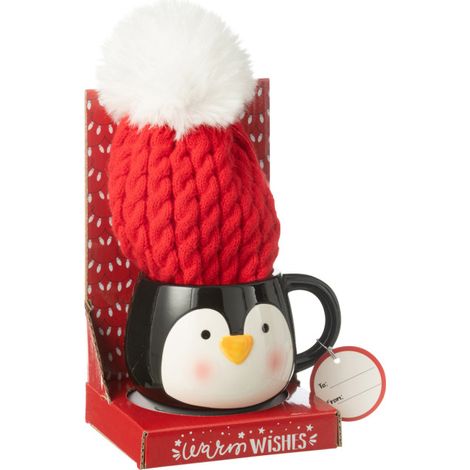 Tasse en Céramique & Bonnet "Pingouin" 30cm Multicolore (1/3)