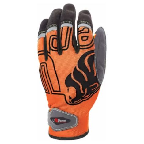 Guanti da lavoro U-Power Niko arancione fluo in materiale stretch traspirante - L