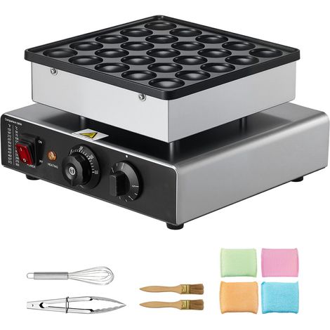 Machine à Pancakes Mini, 25 Pièces Ø43mm, Gaufrier Poffertjes, Acier Inoxydable Antiadhésif, Contrôle Temps et Température, Usage Domestique et Professionnel (1/5)
