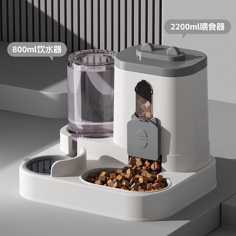 New best-selling pet bowls, cats and dogs, vertical large-capacity automatic feeders, drinking fountains, pet supplies, cat bowls, water and food. (1/4)