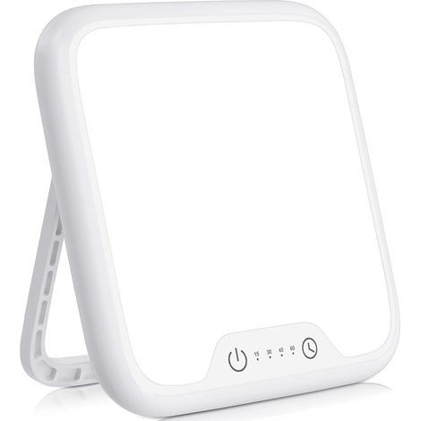 10.000 Lux Lichttherapielampe – LED-Tageslicht – Speicherfunktion – 4 Timer-Einstellungen – Einstellbare Intensität – Klappbarer Ständer (1/5)