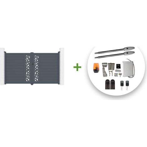 Portail battant électrique SUNNY 300x180cm gris + Motorisation TANKER B250 (1/5)