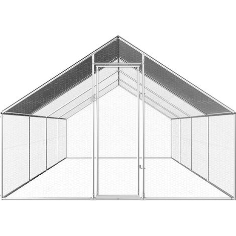 Maison Exclusive - Gabbia per Polli da Esterno 2,75x8x1,92m in Acciaio Zincato (1/5)