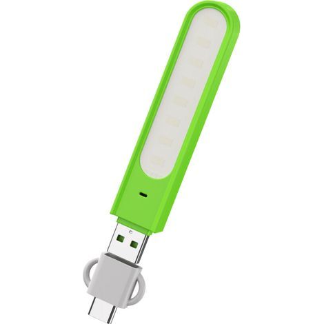 Veilleuse USB compacte 5V, 8 LED, lumières-Fiche verte de type C (1/2)