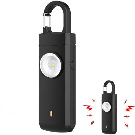 Alarme personnelle puissante (son de 130 dB et flash lumineux intense) - Porte-clés d'autodéfense pour la sécurité personnelle - Signal d'urgence pour seniors (1/5)