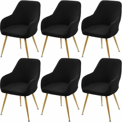 Housse de Chaise avc Accoudoir de Salle à Manger,8 PCS Couverture de Fauteuil Extensible Amovible et Lavable,Jacquard Housse de Fauteuil pour Hotel Mariage Décore Maison Salon Gris (1/4)
