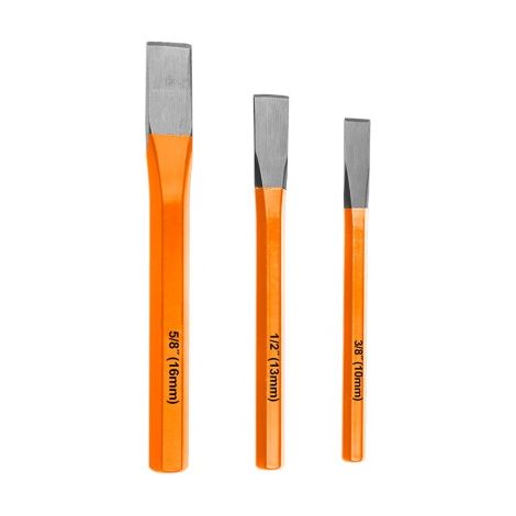 Set di 3 scalpelli a freddo WADFOW, acciaio 40CR, 10-13-16 mm (1/3)
