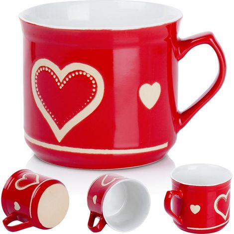 Großer Keramikbecher für Tee, Kräuter, Kaffee, Kakao, zum Erwärmen (XL) (1/5)