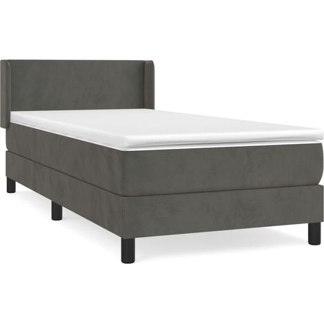 Maison Exclusive - Cama box spring con colchón terciopelo gris os (1/5)
