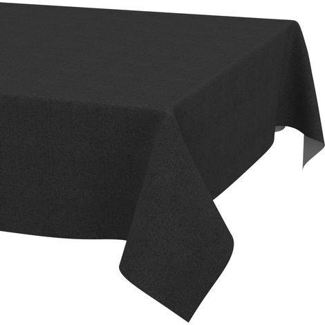Nappe enduite Anthracite Aspect Lin 140x100 cm rectangulaire (1/5)