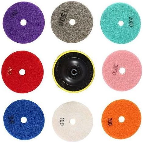 Polir Le Granit, Disque de Polissage Diamant, Disque Poncage Carrelage, Tampons de Polissage Diamantés, Tampons de Meulage En Béton Polisseur Humide Avec Disque Collant, Scratch a Polir Le Gra (1/3)