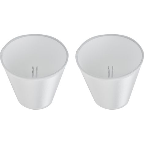2 abat-jour modernes en tissu avec pince pour applique murale, lustre ou lampe de table à culot E14, PT10, blanc (1/5)