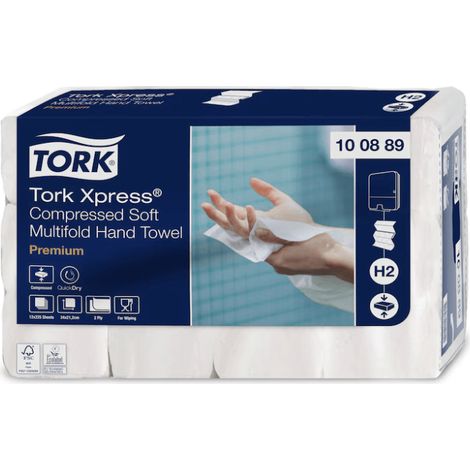 Tork Xpress 100889 Handtuch 24 cm, Top-Qualität, weiß, weich, saugfähig, strapazierfähig