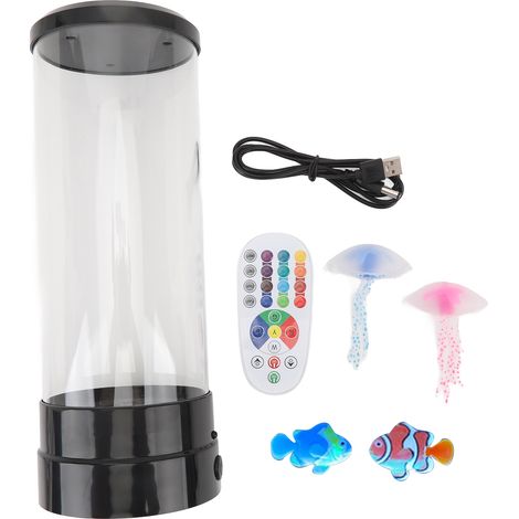 Ortviai Lampe Nuit Méduse LED avec Télécommande, Changement de Couleur et Ambiance Aquatique Apaisante (1/5)