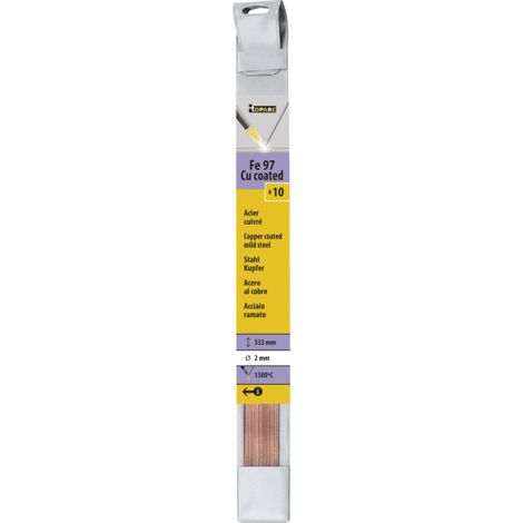 GYS – Lot de 10 baguettes de brasage en acier cuivré Ø 2.0 mm – Point de fusion 1500°C – Pour soudure oxy-acétylénique