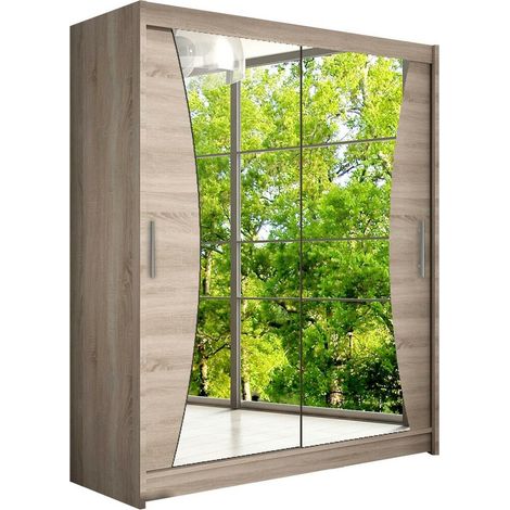 Armoire Closico Camera IX, Truffe chêne, 200x150x58cm, Portes d'armoire: Coulissantes, Nombre d'étagères: 5