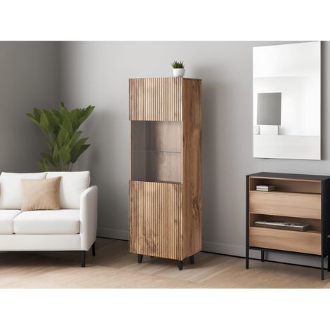 Come - vitrine - effet bois - 1 porte - 60x182 cm (1/5)