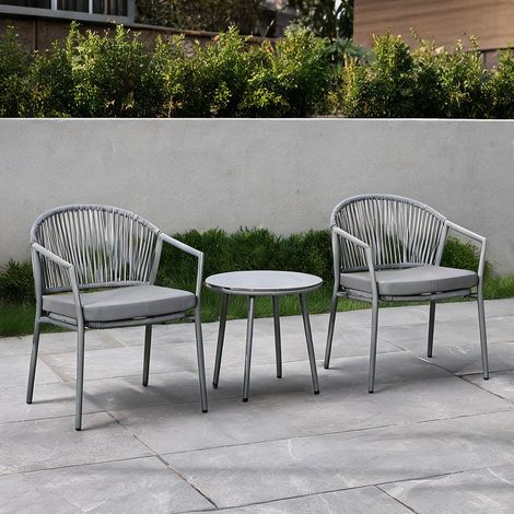 Mobilier de jardin en rotin en acier PE Rattan 58 x 62 x 78 cm (1/5)