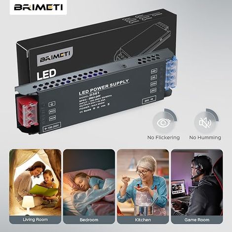 Transformer 220V 24V LED Driver Ultra Thin Transfo Power Supply Adapter, 220V AC to 24V DC Converter, Low Voltage Transfo LED Constant Voltage Power Supply (1/4)