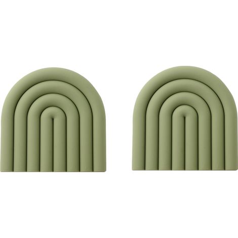 2 dessous-de-plat en silicone, épais et anti-brûlures, 15x15 cm, imperméables et égouttants, pour usage intérieur et extérieur (1/5)