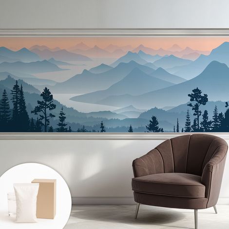 Carta Da Parati - Murale Alla Moda Decorazione - Camera Da Letto - Con Colla Gratuita panorama montano 250x104 cm (1/5)