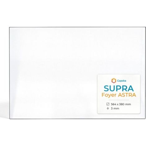 Vitre Supra FOYER ASTRA - Verre Rectangle pour insert - 564 x 380 mm (L1 x H1) - 3 mm (1/5)