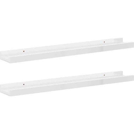 Maison Exclusive - Wandregale 2 Stk. Hochglanz-Weiß 60x9x3 cm