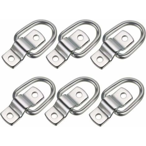 QORVA-Lot de 6 anneaux d'arrimage en D pour remorques, camions, camionnettes, bateaux (1/5)