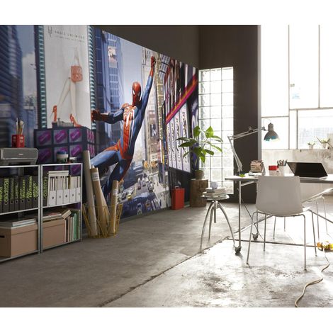 Komar Vlies Fototapete - Marvel Spider-Man City Swing - Größe 400 x 250 cm (1/5)