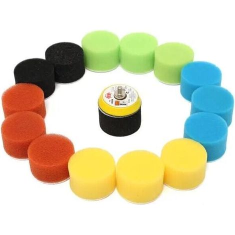 16pcs 2 pouces 50mm Kit de tampons de polissage pour polisseuse de voiture (1/4)