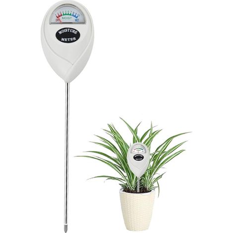 Medidor de humedad para plantas de interior, color blanco, apto para jardín y granja, no requiere pilas.