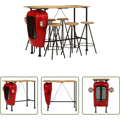 Bar en bois manguier - Ensemble de bar 7 pcs bois de manguier massif (1/5)