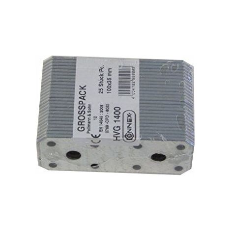 Connex HVG1400 Lot economique de Fixations meplats 95 x 35 x 2,5 mm, galvanise, 25 pieces