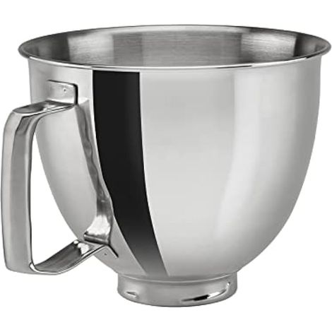Bol mélangeur en acier inoxydable pour kitchenaid K5THSBP, bol mélangeur en acier inoxydable de 4,8 l avec poignée, accessoire pour robot de cuisine KitchenAid Passe au (1/5)