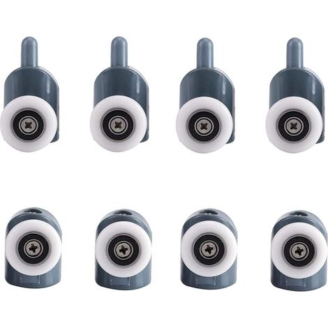 Galet Porte De Douche - 25 mm - Pour Porte Coulissante Salle De Bain - 8 Pièces (4 Haut + 4 Bas)