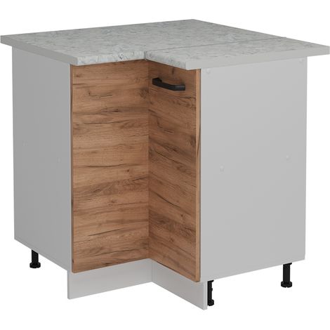 Mobile ad angolo cucina R-Line, Quercia dorata, 75.6 cm PL Marmo, Vicco