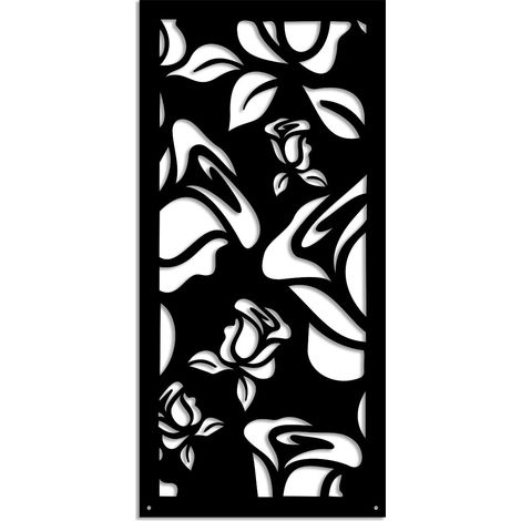 ADENIUM - Panneau ajouré en PVC - Brise-soleil - Couleur : noir - Dimension : 47x94 cm