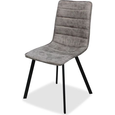 Pack de 4 sillas modelo Berta tapizadas en textil cemento, 87cm(alto) 50cm(ancho) 45cm(largo)