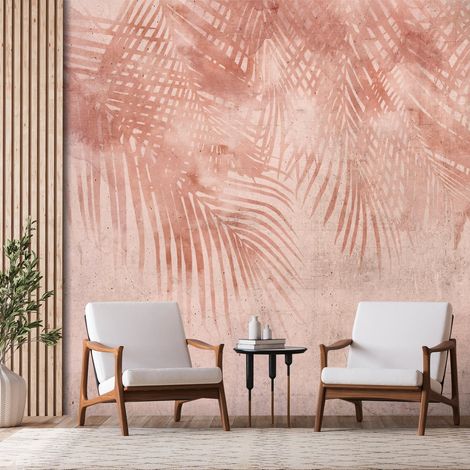 Papier peint Pink Palm Trees - 200 x 140 cm (1/4)