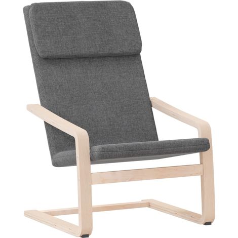 Poltrona lounge divano design moderno in tessuto grigio chiaro DEC026686