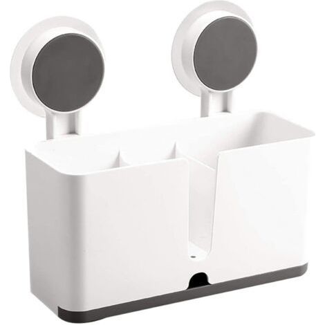Rangement de cuisine porte-couverts évier organisateur égouttoir support suspendu porte-ustensiles avec 2 ventouses (1/5)