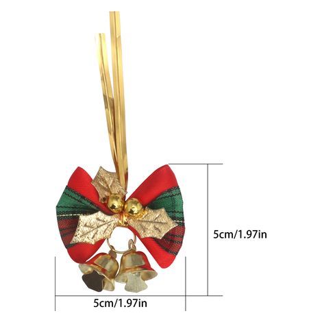 Décoration de Noël : mini clochette en fil de fer, nœud, boîte cadeau, couronne, accessoires de Noël à faire soi-même, ornements en forme de nœud (1/5)