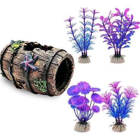Décorations pour Aquarium Baril Cassé, Cachette en Résine Pléco (A) (1/5)
