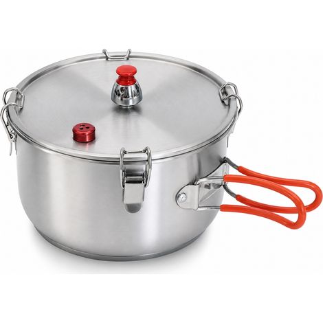 Pentola a pressione portatile multifunzione in acciaio inox con cestello per cottura a vapore 2,1 L (1/5)