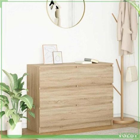 Buffet - 3328500 - chêne sonoma - bois d'ingénierie - 100 x 35 x 76 cm (1/5)