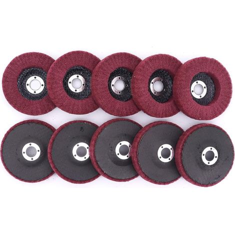115mm disque à lamelles vertical Parfait pour déroûler métaux -Lot de 10, grain 400,Fibre nylon, Pour meuleuse d'angle (1/5)